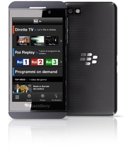 L'app Rai.TV arriva ufficialmente anche sul nuovo dispositivo BlackBerry Z10