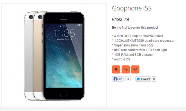 l' iPhone 5C costa troppo?? ecco il suo clone, si chiama Goophone i5S