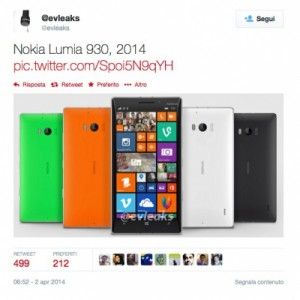 Nokia: il Lumia 930 appare in una prima foto ufficiale 