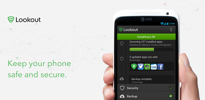 Android: provate Antivirus e Sicurezza, Lookout Mobile Security