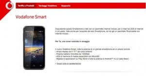Vodafone Smart: costo e caratteristiche tecniche dell’Android da 69€