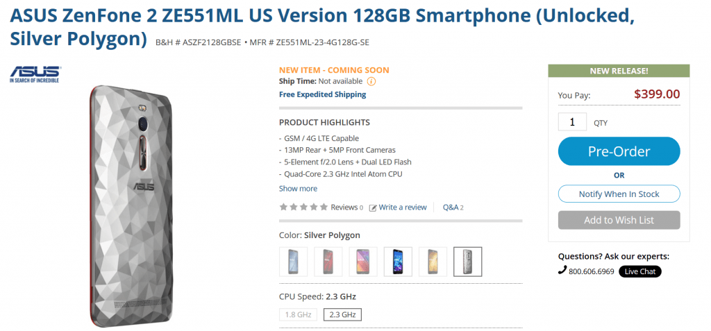 Asus ZenFone 2 Deluxe