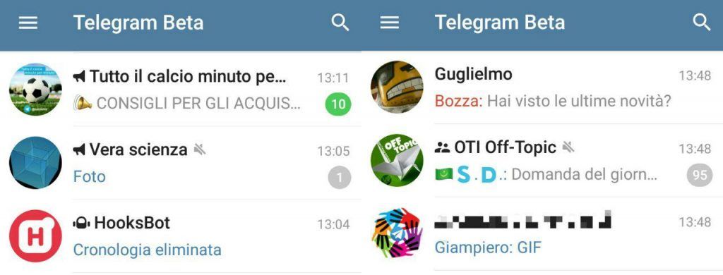 Aggiornamento Telegram