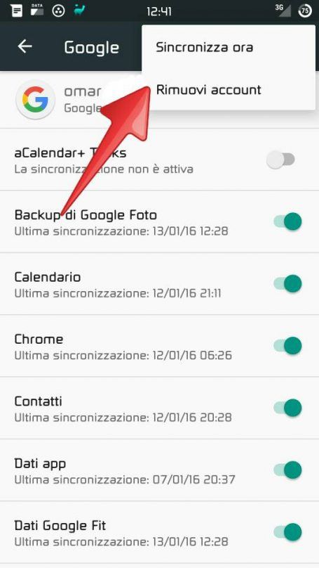 Come eliminare account Gmail su Android