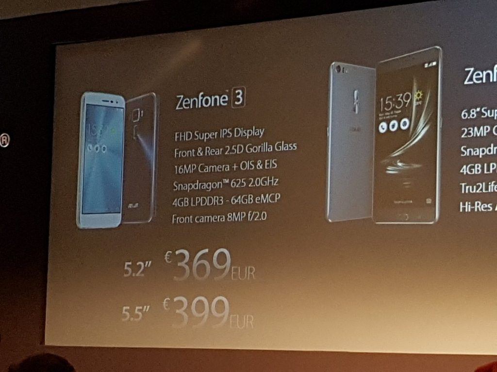 Prezzi italiani ZenFone 3