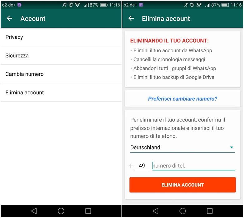 Come cancellare l'account WhatsApp