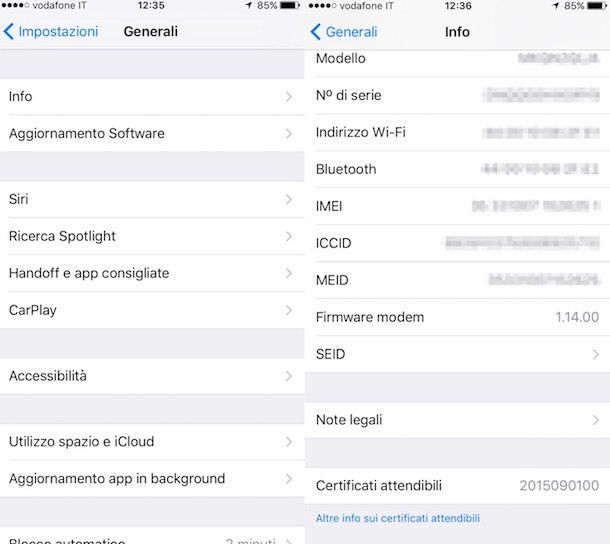 Come controllare IMEI iPhone