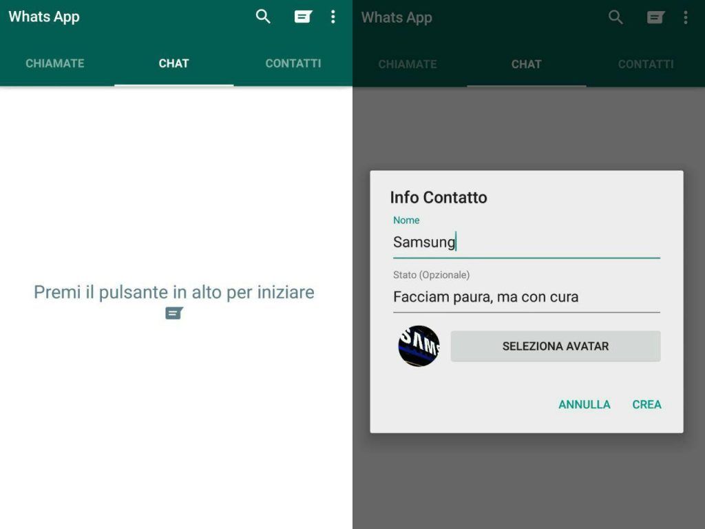 Come creare conversazioni false con Whatsapp