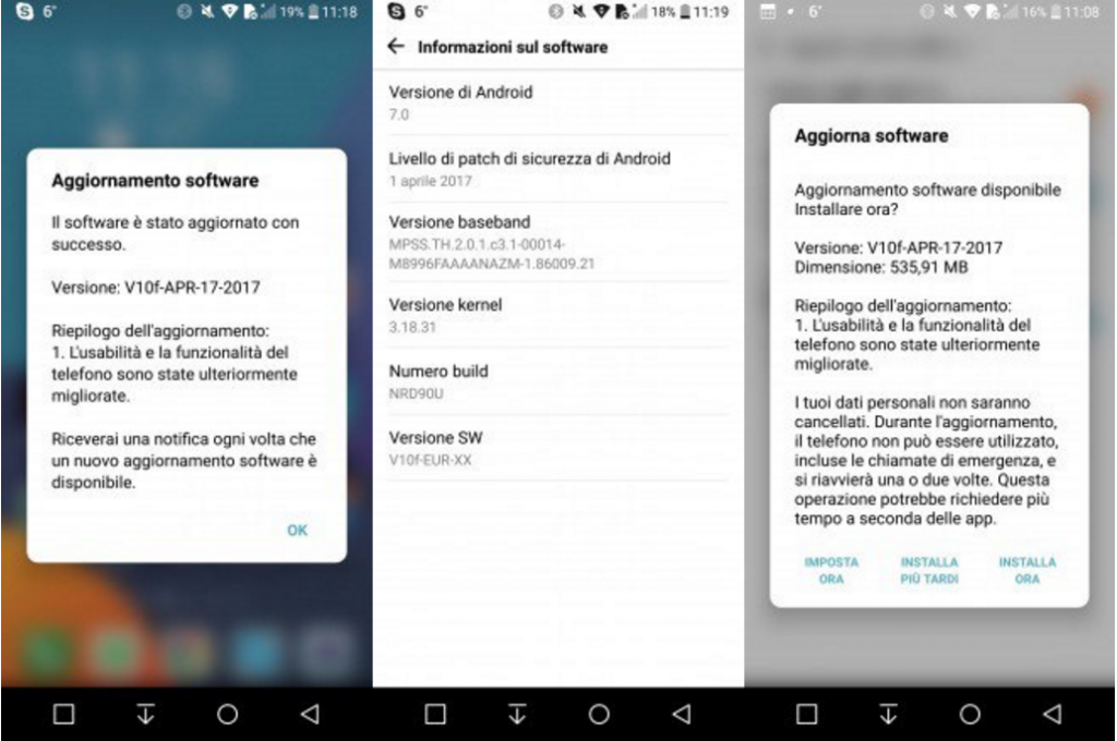 Aggiornamento LG G6