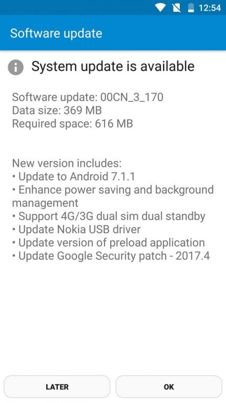 Aggiornamento Android 7.1.1 Nougat Nokia 6