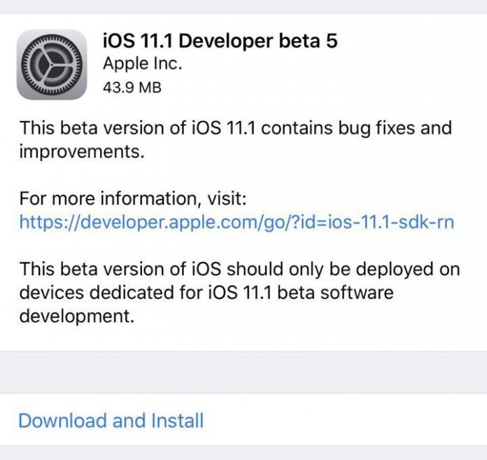 iOS 11.1 Beta 5