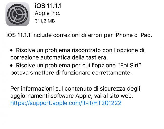 Apple iOS 11.1.1