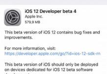 Apple iOS 12 beta 4