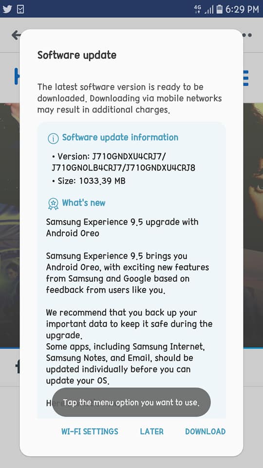 Aggiornamento Samsung Galaxy J7 (2016)