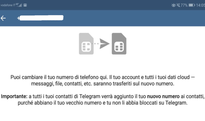 Come cambiare numero di telefono in Telegram