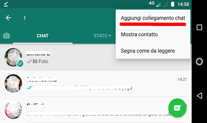 Come creare un collegamento a una chat di Whatsapp sulla homepage
